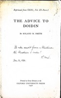 Roland M Smith - The Advice to Doidin -  - KEX0305216