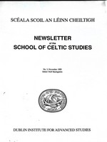 Rolf Baumgarten - Newsletter of the School of Celtic Studies No. 3 November 1989 -  - KEX0305251