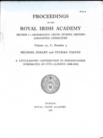 Michael Dollley And Tuuka Talvio - A Little Known Contribution to Hiberno-Norse Numismatics of Otto Alcenius 1838-1913 -  - KEX0305258