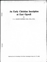 Ralegh Radford, C - An Early Christian Inscription at East Ogwell. -  - KEX0305263