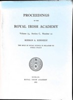 Kieran A. Kennedy - The Role of Social Science in relation to Public Policy -  - KEX0305264