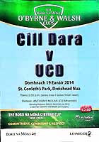  - Cill Dara V UCD 19 Eanair  2014 St. Conleths Park Droichead Nua. official Programme -  - KEX0308179