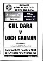  - Cill Dara V Loch Garman 25 Feabhra 2001 ag St.Conleth's Park Droichead Nua .. Official Programme -  - KEX0308208