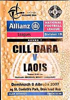  - Cill Dara V Loais 8 Aibrean 2007 ag St Conleths Park Droichead Nua. Official Programme -  - KEX0308219