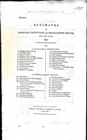  - Estimates of Charitable Institutions and Misecellaneous Services for the year 1822 -  - KEX0309041
