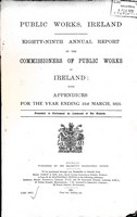  - Eighty Ninth Annual Report of the Commissioners of Public Works in Ireland with Appendices for the Year ending 31st March 1921 -  - KEX0309207