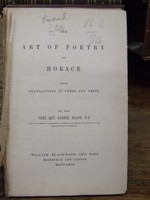 Rev. Daniel Bagot - The Art Of Poetry Of Horace:  With Translations In Prose & Verse -  - KHS1004625