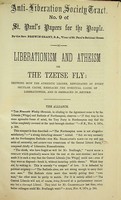 St. Paul's Papers For The People (No. 9 Of) - Liberationism And Atheism Or The Tzetse Fly ~ Showing how the atheistic leader, repudiated by every secular cause, embraces the spiritual cause of liberationism, and is embraced in return -  - KON0770049