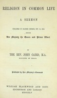 The Rev. John Caird - Religion In Common Life -  - KON0770309