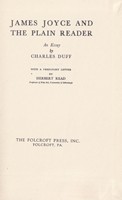 Charles Duff - James Joyce and the Plain Reader, an essay -  - KSG0015992