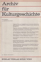 Fritz Wagner - Archiv fur Kulturgeschichte -  - KSG0017367
