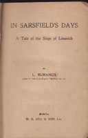 L. Mcmanus - In Sarsfield's Days, A Tale of the Siege of Limerick -  - KSG0025556