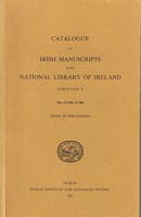 Nessa Ní Shéaghdha - Catalogue of Irish Manuscripts in the National Library of Ireland, Fasciculus X -  - KTK0078363